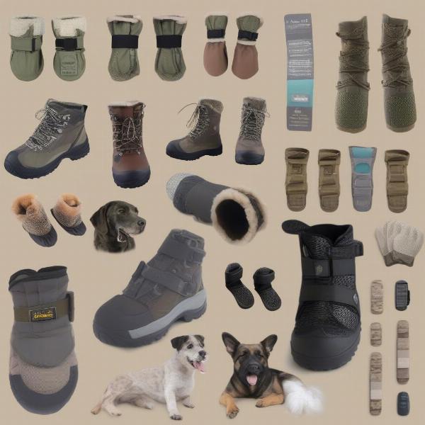 Different types of dog paw protectors