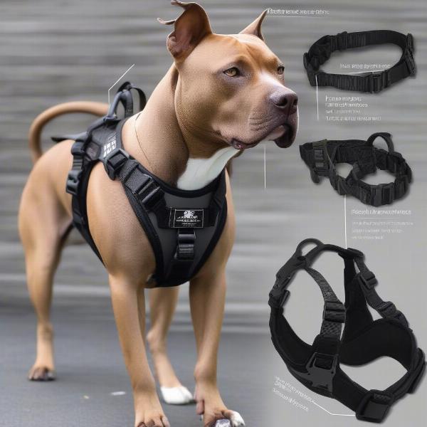 Different types of pitbull dog harnesses for various needs and activities