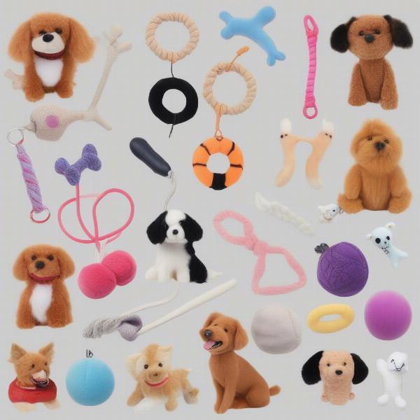 Different types of small dog squeaky toys