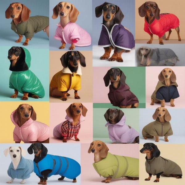 Different types of wiener dog jackets