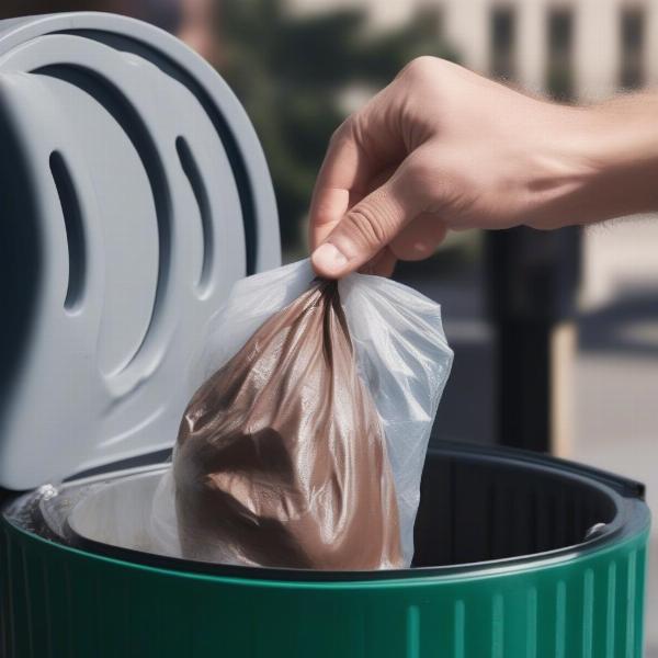 Properly disposing of dog waste