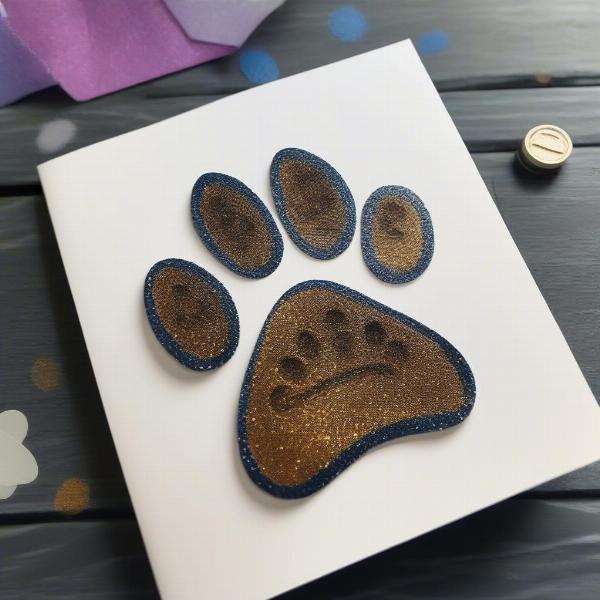 DIY Father's Day Dog Card with Paw Print