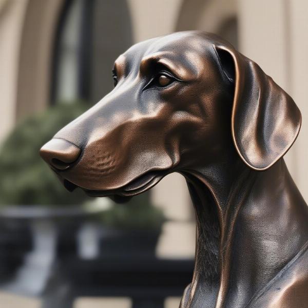 Bronze Doberman statue