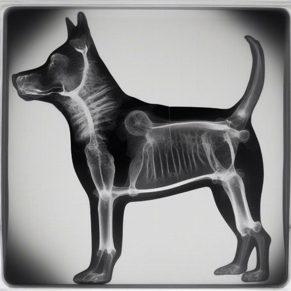 Dog Abdomen X-Ray Showing Foreign Body