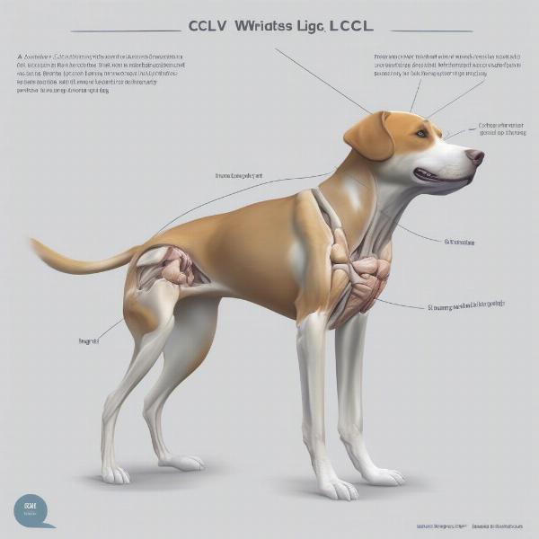 Dog ACL Tear Illustration