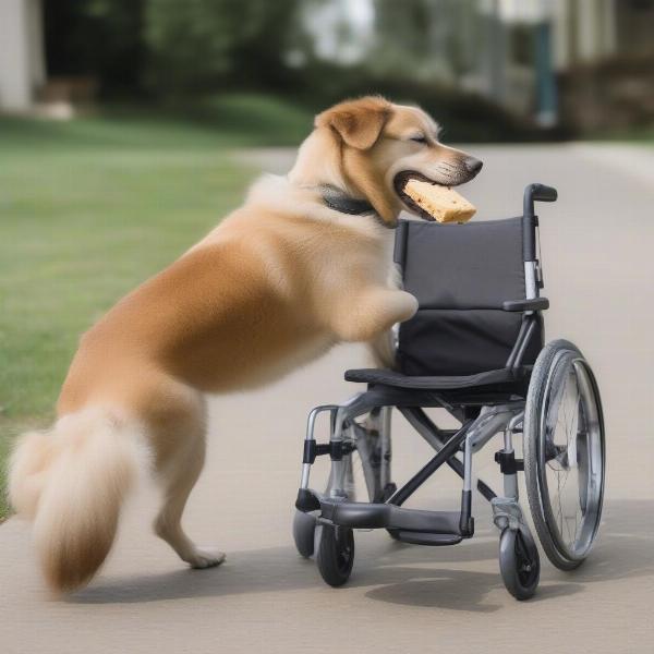 Dog Adjusting to Wheelchair