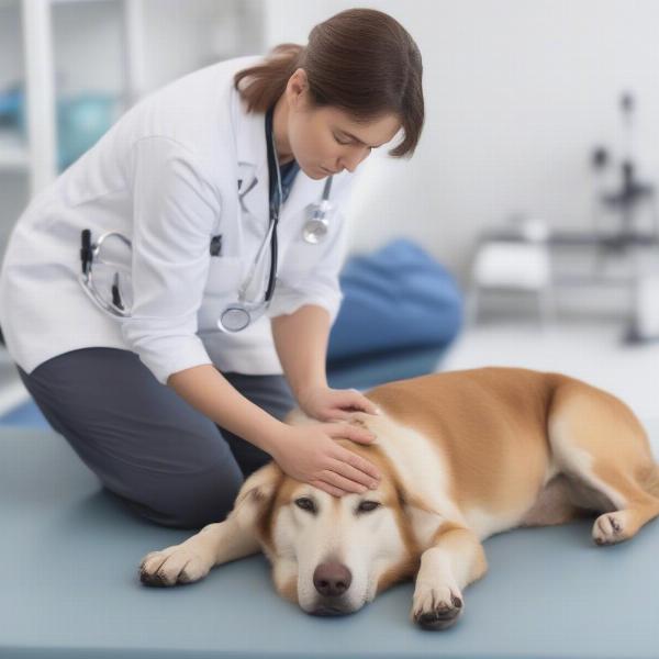 Dog at Vet Checkup