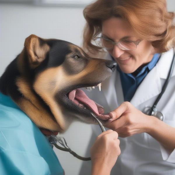 Dog at Vet Checkup