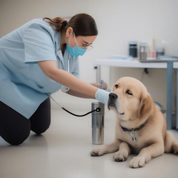 Dog at Vet Clinic