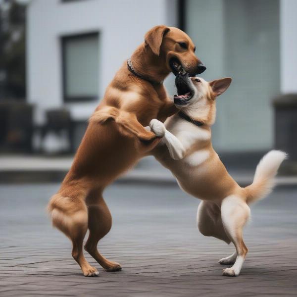 Dog Attacking Another Dog