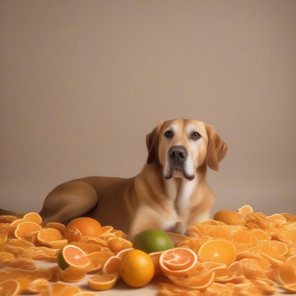 Dog Avoiding Citrus Peels