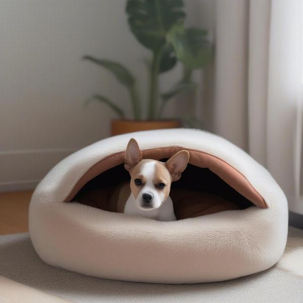 Dog bed cave for anxious dogs