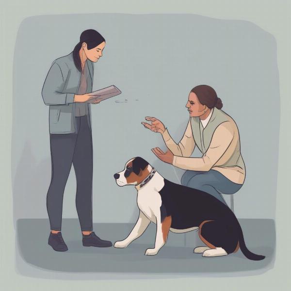 Consulting with a dog behaviorist