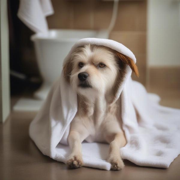 Dog Being Dried with a Towel