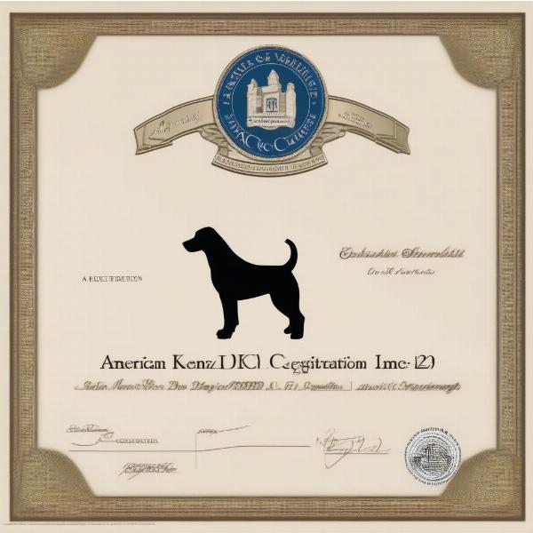 AKC dog registration certificate