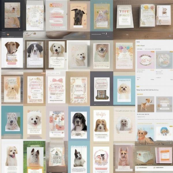 Finding dog birthday cards in online stores like Etsy and Amazon