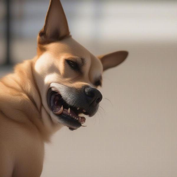 Dog biting its bum due to parasites