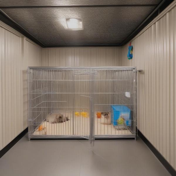 A comfortable and clean kennel at a dog boarding facility in Cleveland, TN