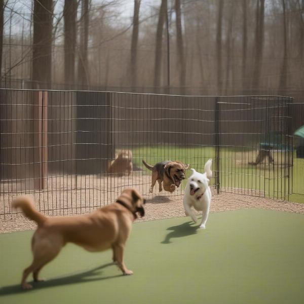 Dogs Enjoying Playtime at a Sandy Springs Boarding Facility