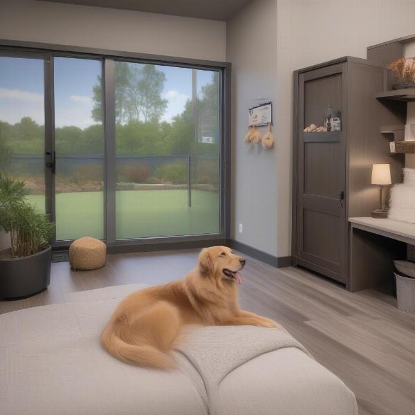 Luxury dog boarding suite in Saratoga Springs