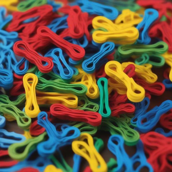 Dog bone paper clips in various colors.