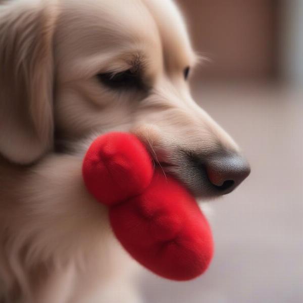 Close-up of a dog's paw wearing a bootie, showing the material and fit.