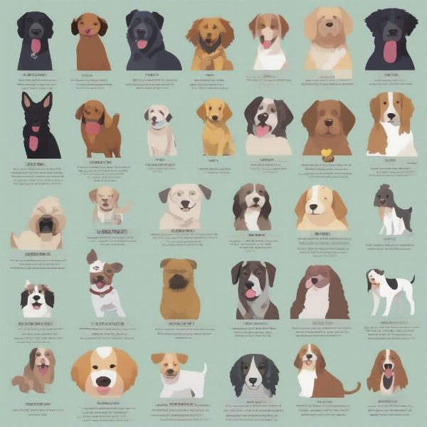 A comparison chart highlighting different dog breeds and their characteristics