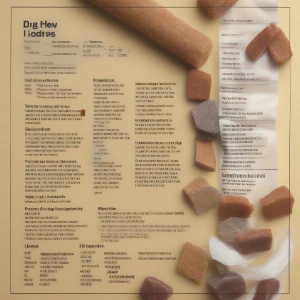 Ingredients list of a dog chew treat