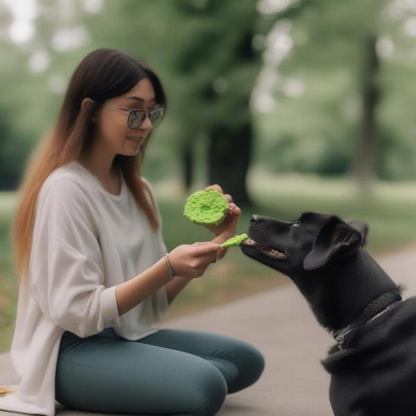 Dog Chewing Greenies Safely