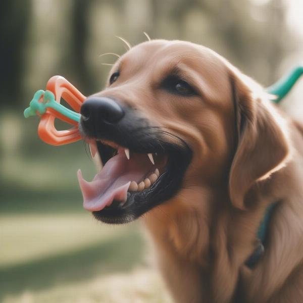 Dog chewing safe toy