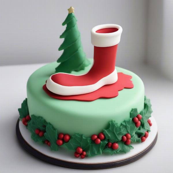 Dog Christmas cake design: a cake decorated with Christmas-themed dog elements.