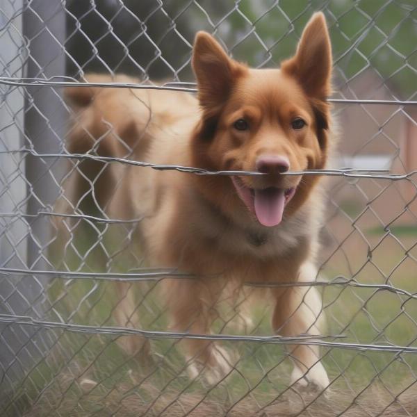 Dog Climbing Chain Link Fence