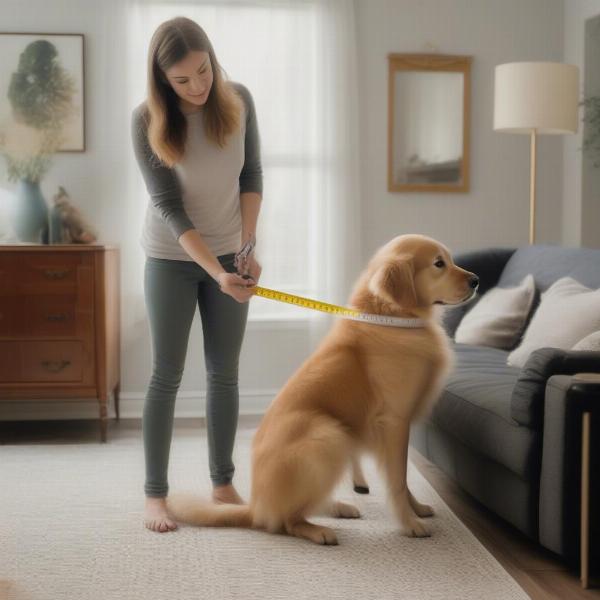 Measuring a Dog for a Coat with Harness Hole