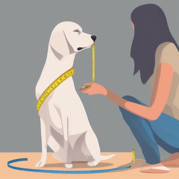 Measuring a Dog for a Princess Collar