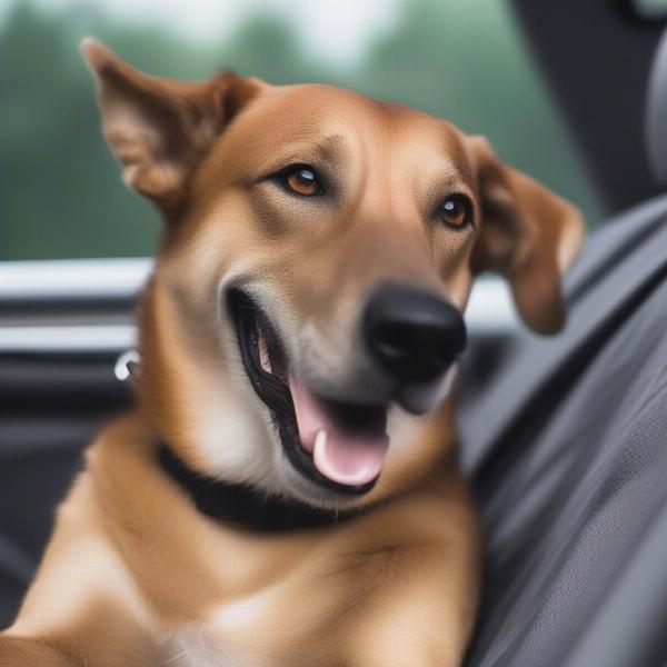 Dog Comfortable in Car Seat Cover