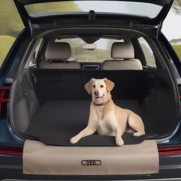 Dog Comfortable with Dog Guard in Audi Q5