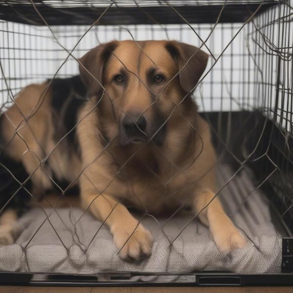 Using crate dividers for adult dogs during training