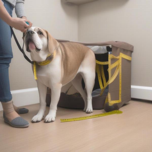 Measuring a Dog for a Crate