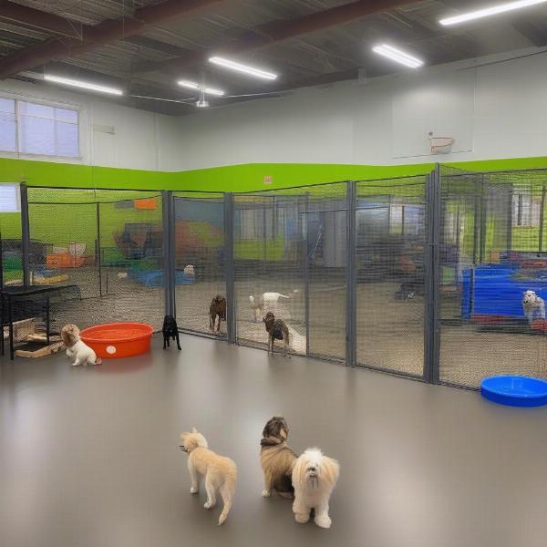 Dog daycare play area in Norfolk, VA