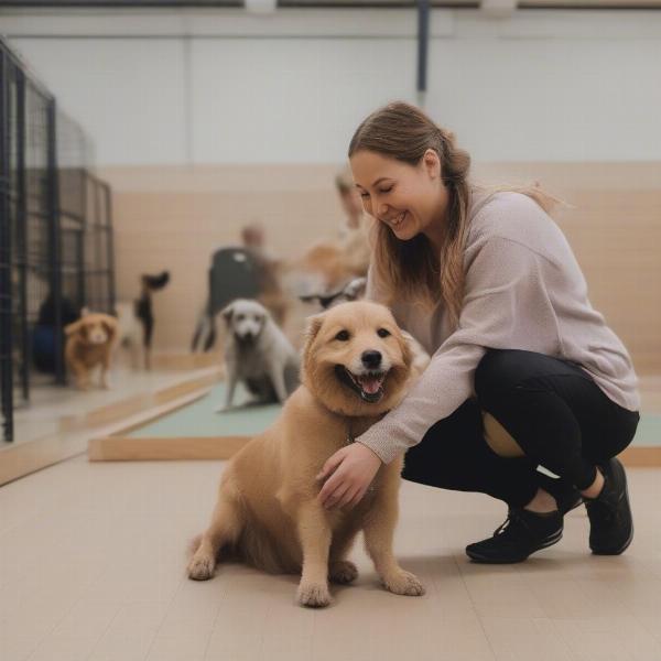 Dog Daycare Staff Interaction