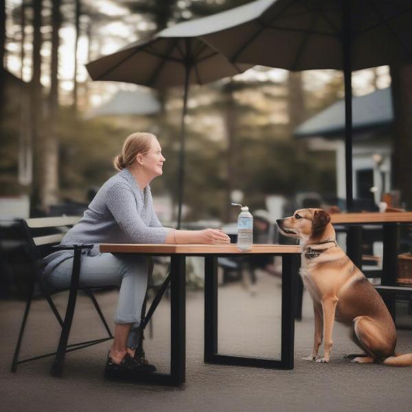 Dog dining etiquette in Lake Placid