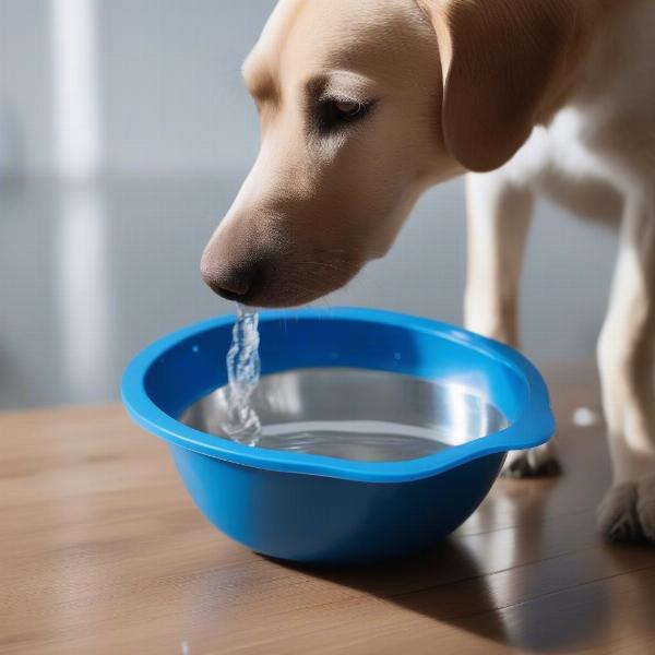 Dog Drinking Alkaline Water