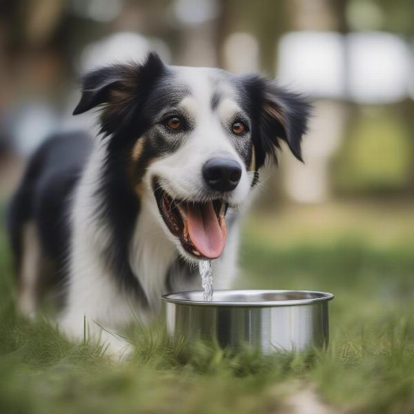 Dog Drinking Fresh Water