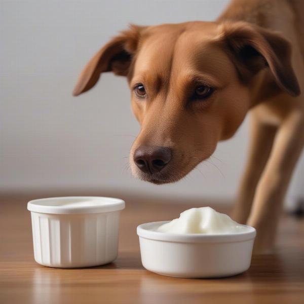 Dog Drinking Kefir