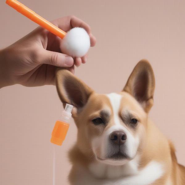 Cleaning a dog's ears