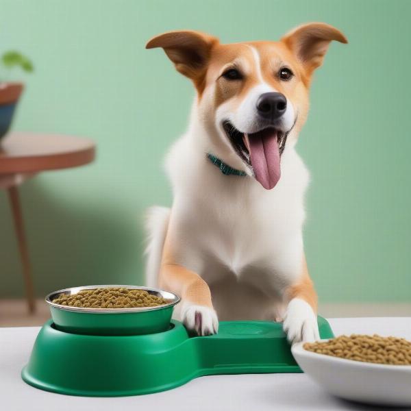 Dog Eating Emerald Gold Dog Food