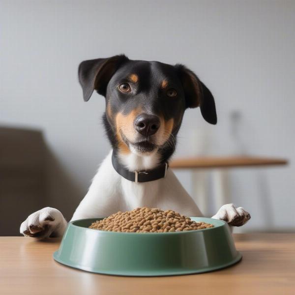 Dog enjoying a healthy meal