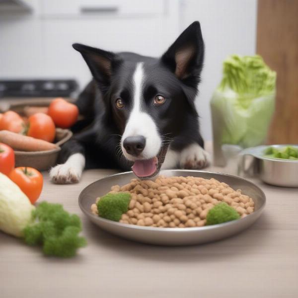 Dog Eating Healthy Food