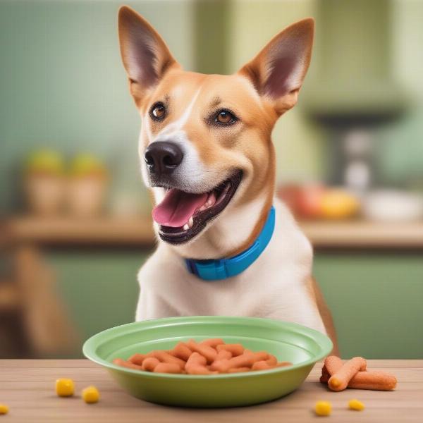 Dog Eating Healthy Food