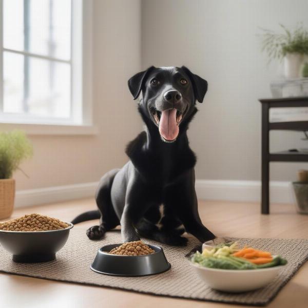 Dog Eating Healthy Food